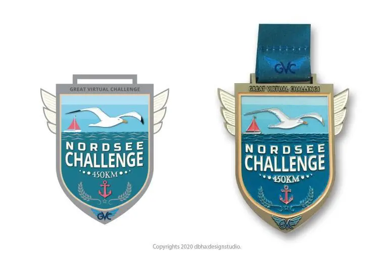Entwurf und fertige Medaille GVC - Nordsee Challenge