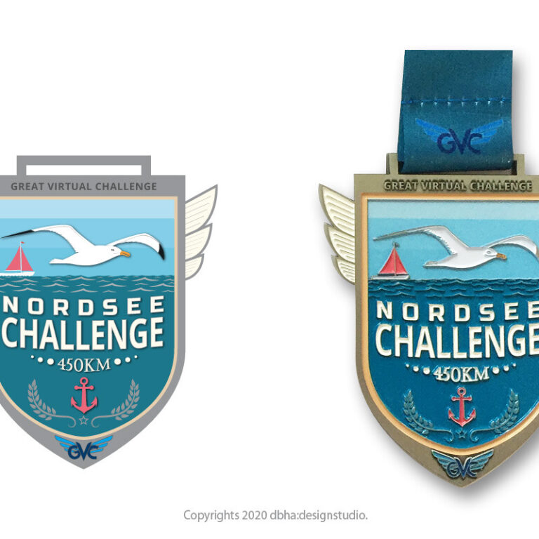 Entwurf und fertige Medaille GVC - Nordsee Challenge