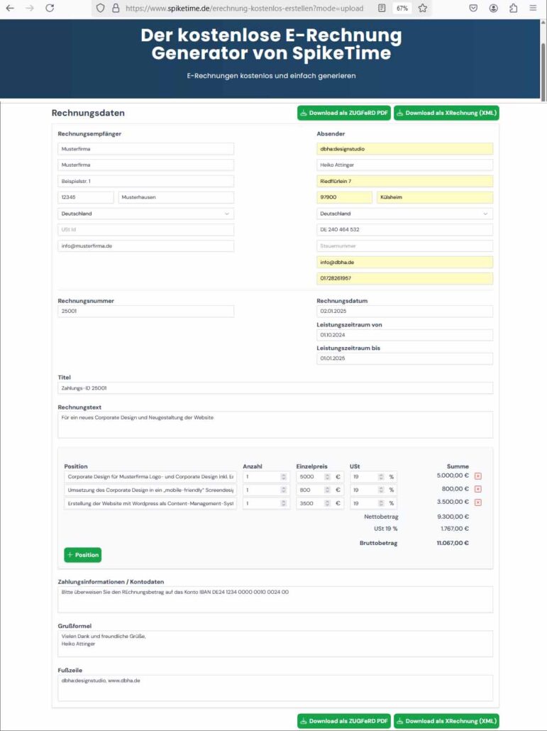 Grafik-E-Rechnung-Erstellen E-Rechnung erstellen - kostenloses Online-Tool