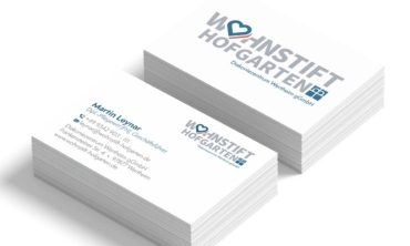 Mockup-Grafik Visitenkarten Wohnstift Hofgarten