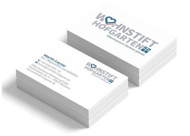 Mockupgrafik mit Designvorschau auf Visitenkarten im Corporate Design