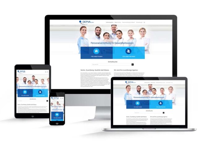 Mockupgrafik zur Veranschaulichung von responsive Webdesign