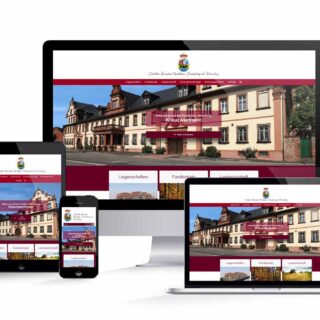 Website-Mockup mit neuer Startseite für Fürstliche Verwaltung Kreuzwertheim