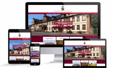 Website-Mockup mit neuer Startseite für Fürstliche Verwaltung Kreuzwertheim